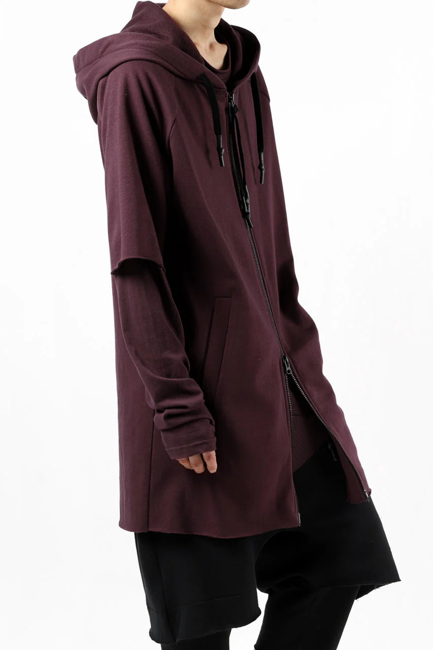 FIRST AID TO THE INJURED HOODY LAYERED SLEEVE ZIP PARKA / FRENCH TERRY + JERSEY (OXE) - Image 4