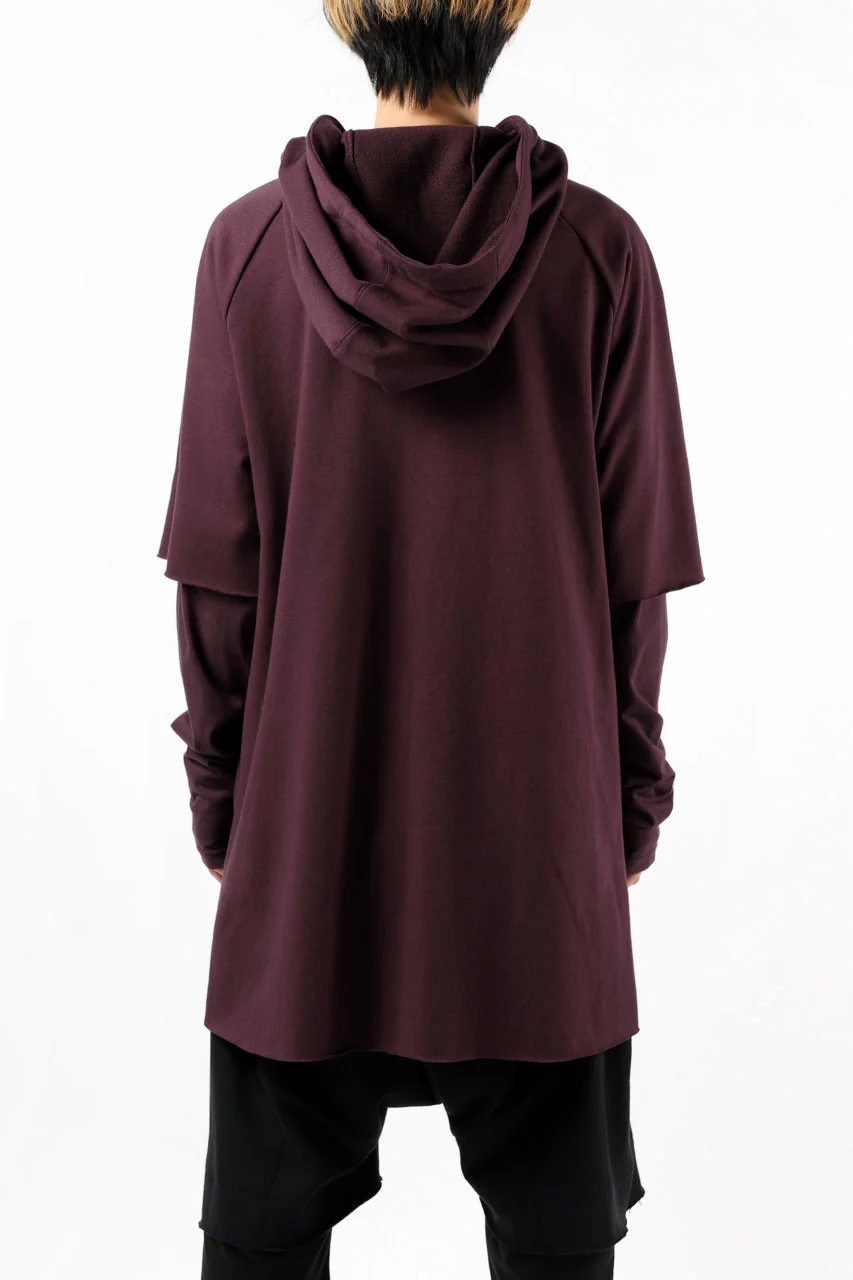 FIRST AID TO THE INJURED HOODY LAYERED SLEEVE ZIP PARKA / FRENCH TERRY + JERSEY (OXE) - Image 5