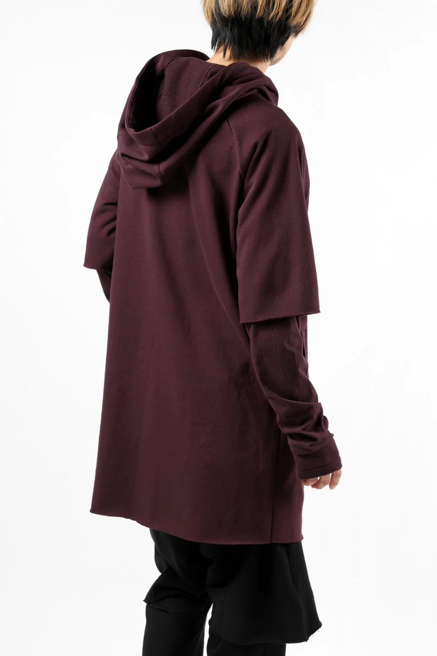 FIRST AID TO THE INJURED HOODY LAYERED SLEEVE ZIP PARKA / FRENCH TERRY + JERSEY (OXE) - Image 7