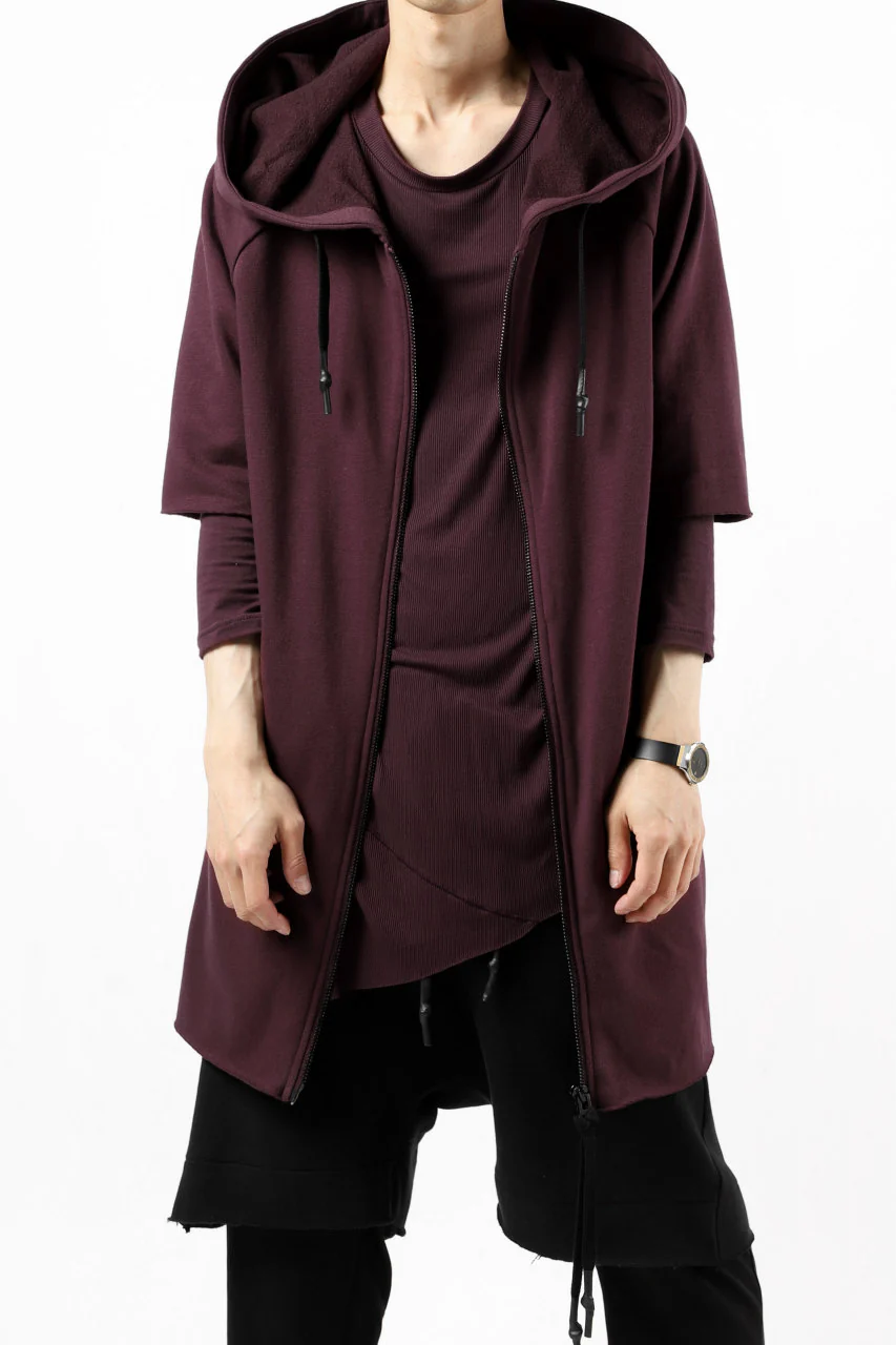 FIRST AID TO THE INJURED HOODY LAYERED SLEEVE ZIP PARKA / FRENCH TERRY + JERSEY (OXE) - Image 8