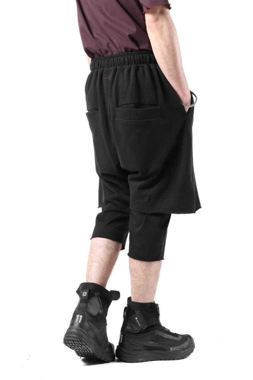 FIRST AID TO THE INJURED LAYERED SHORT PANTS / FRENCH TERRY + JERSEY (BLACK) - Image 13