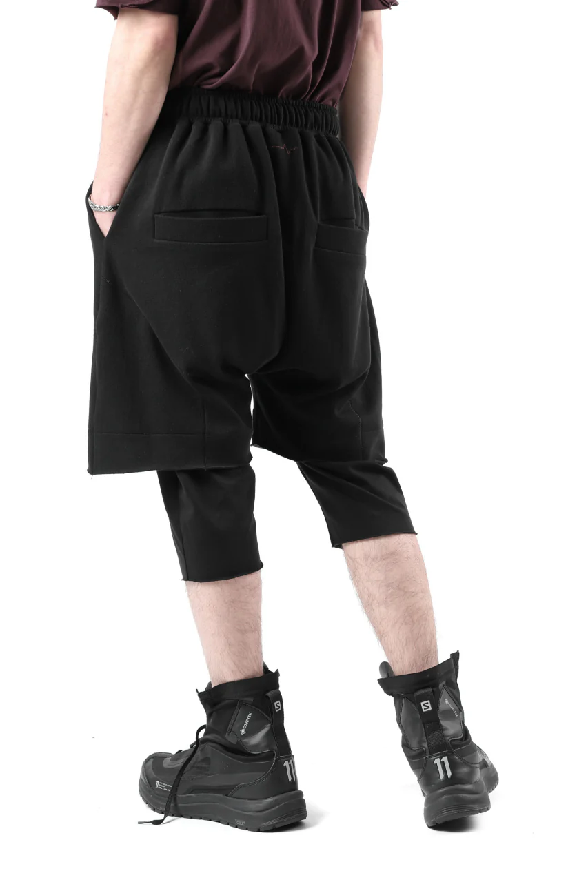 FIRST AID TO THE INJURED LAYERED SHORT PANTS / FRENCH TERRY + JERSEY (BLACK) - Image 14
