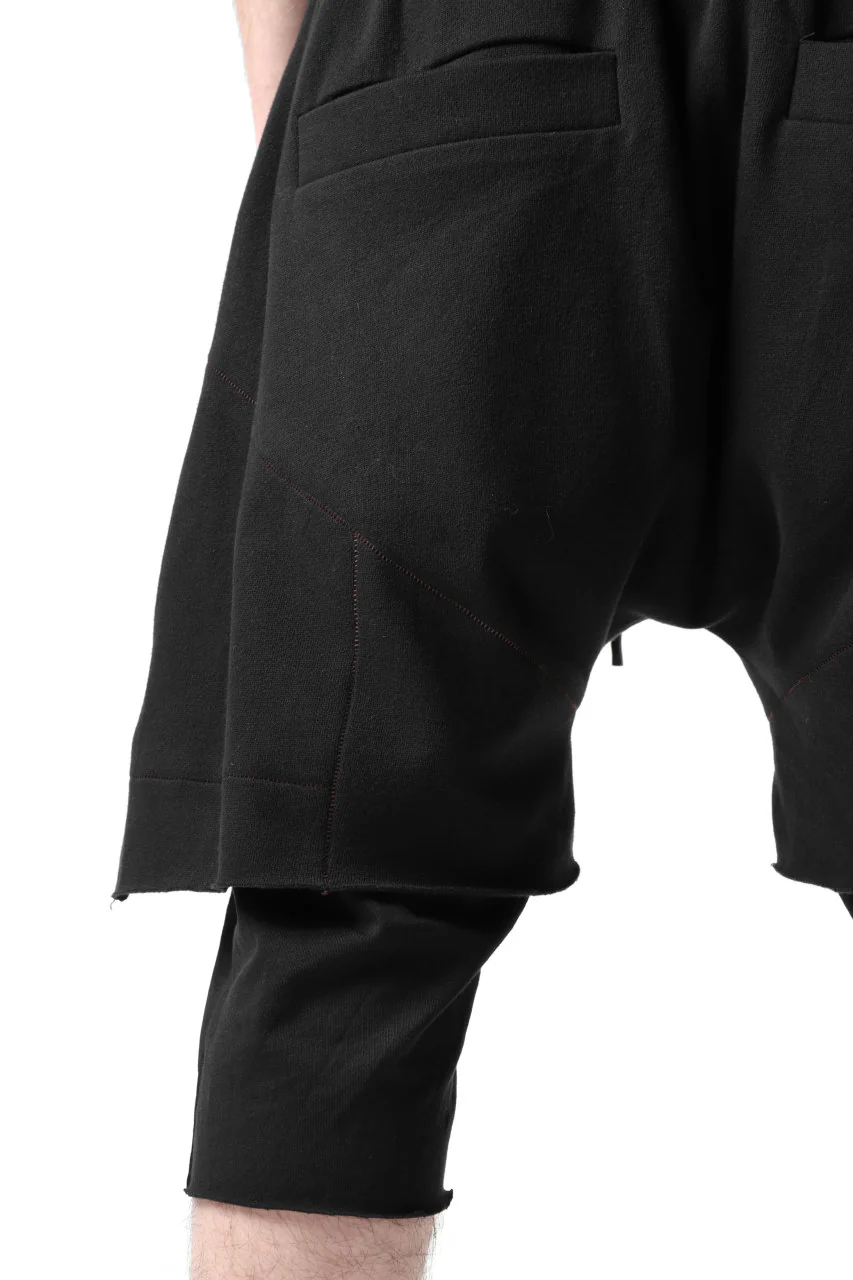 FIRST AID TO THE INJURED LAYERED SHORT PANTS / FRENCH TERRY + JERSEY (BLACK) - Image 16