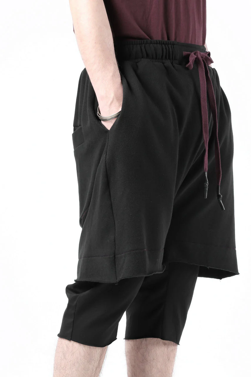 FIRST AID TO THE INJURED LAYERED SHORT PANTS / FRENCH TERRY + JERSEY (BLACK) - Image 17