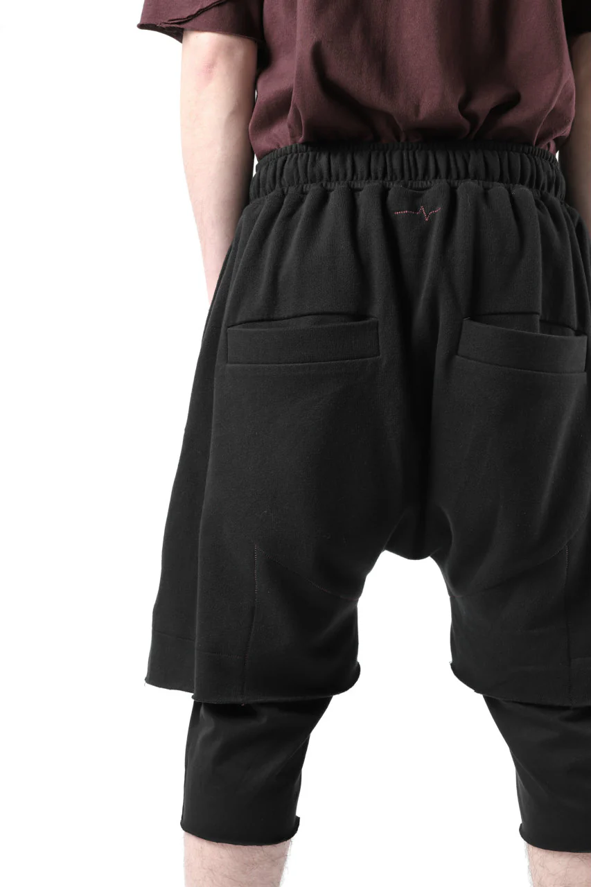 FIRST AID TO THE INJURED LAYERED SHORT PANTS / FRENCH TERRY + JERSEY (BLACK) - Image 19