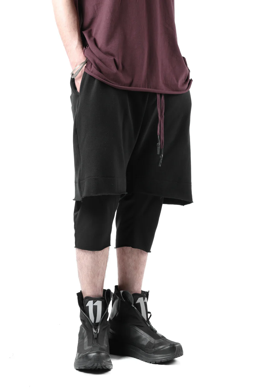 FIRST AID TO THE INJURED LAYERED SHORT PANTS / FRENCH TERRY + JERSEY (BLACK) - Image 20