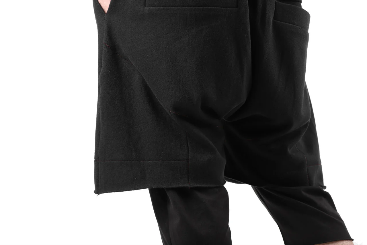 FIRST AID TO THE INJURED LAYERED SHORT PANTS / FRENCH TERRY + JERSEY (BLACK) - Image 25