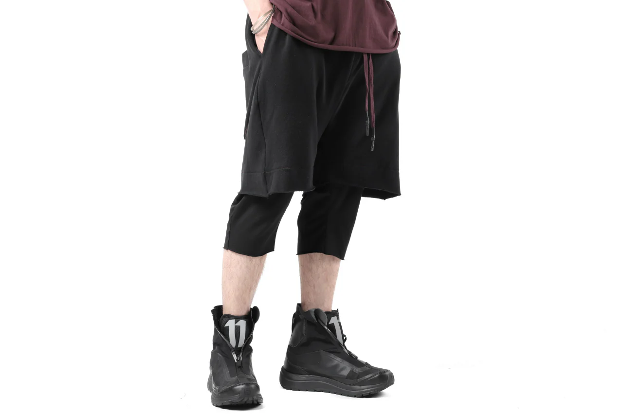 FIRST AID TO THE INJURED LAYERED SHORT PANTS / FRENCH TERRY + JERSEY (BLACK) - Image 27