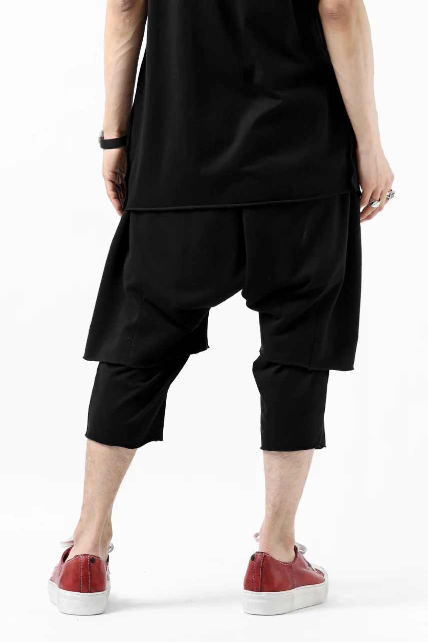 FIRST AID TO THE INJURED LAYERED SHORT PANTS / FRENCH TERRY + JERSEY (BLACK) - Image 5