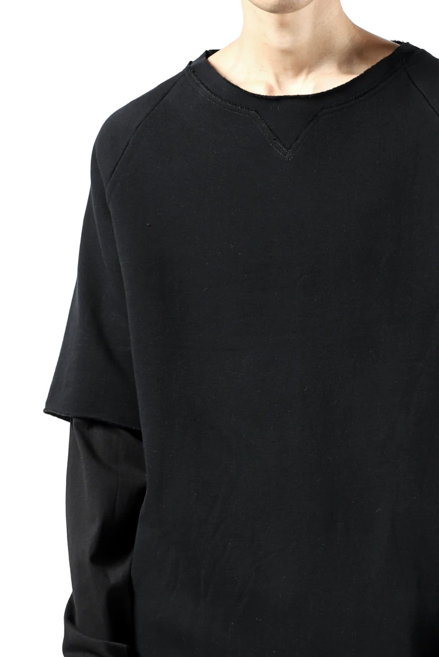 FIRST AID TO THE INJURED LAYERED SLEEVE TOPS / FRENCH TERRY + JERSEY (BLACK) - Image 10