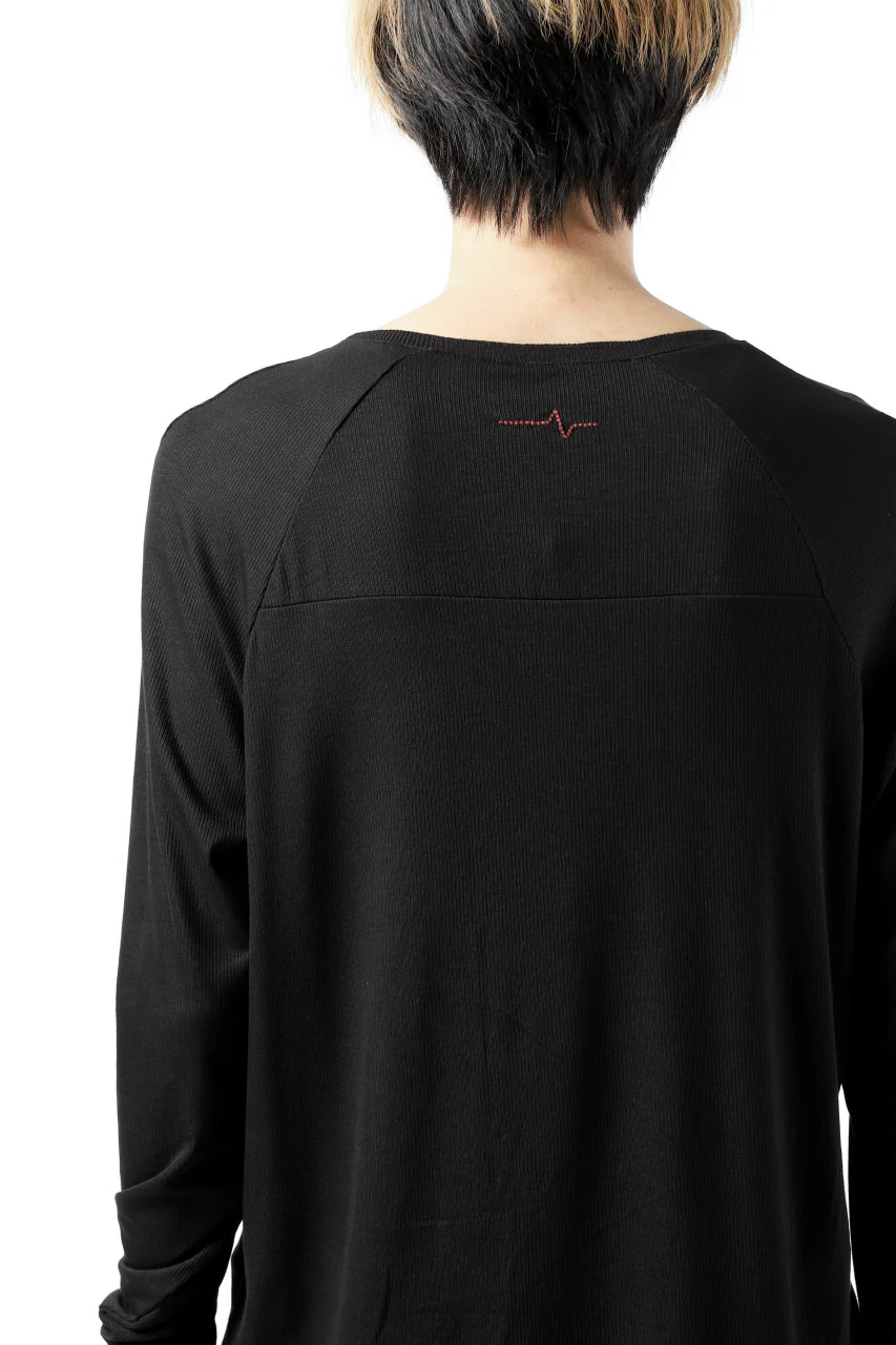 FIRST AID TO THE INJURED REHAM RAGLAN LONG SLEEVE T-SHIRT / MIXED UP RIB (BLACK) - Image 11