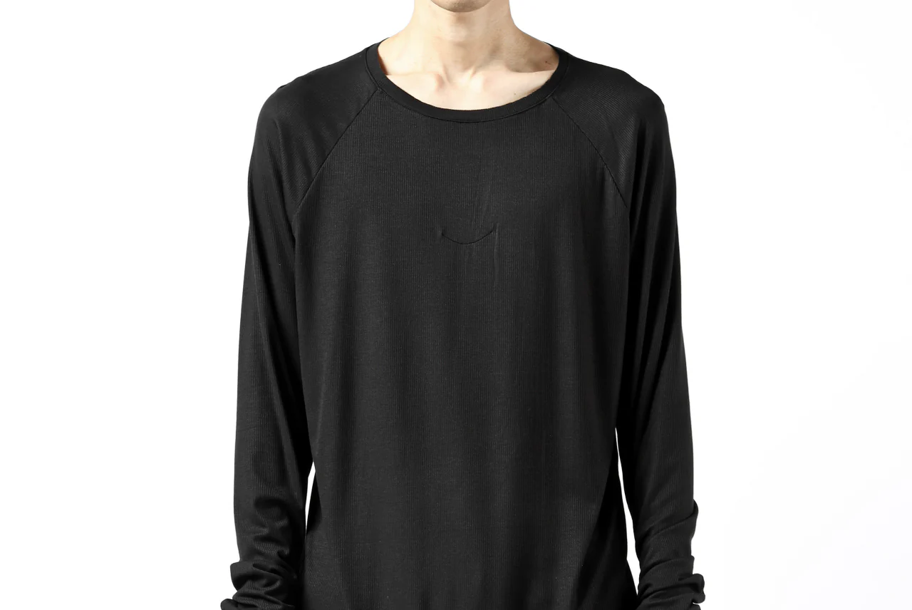 FIRST AID TO THE INJURED REHAM RAGLAN LONG SLEEVE T-SHIRT / MIXED UP RIB (BLACK) - Image 12