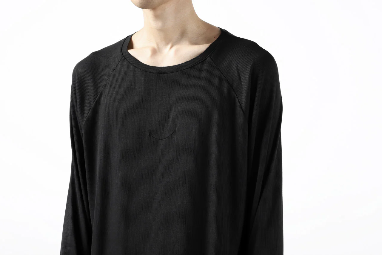 FIRST AID TO THE INJURED REHAM RAGLAN LONG SLEEVE T-SHIRT / MIXED UP RIB (BLACK) - Image 13