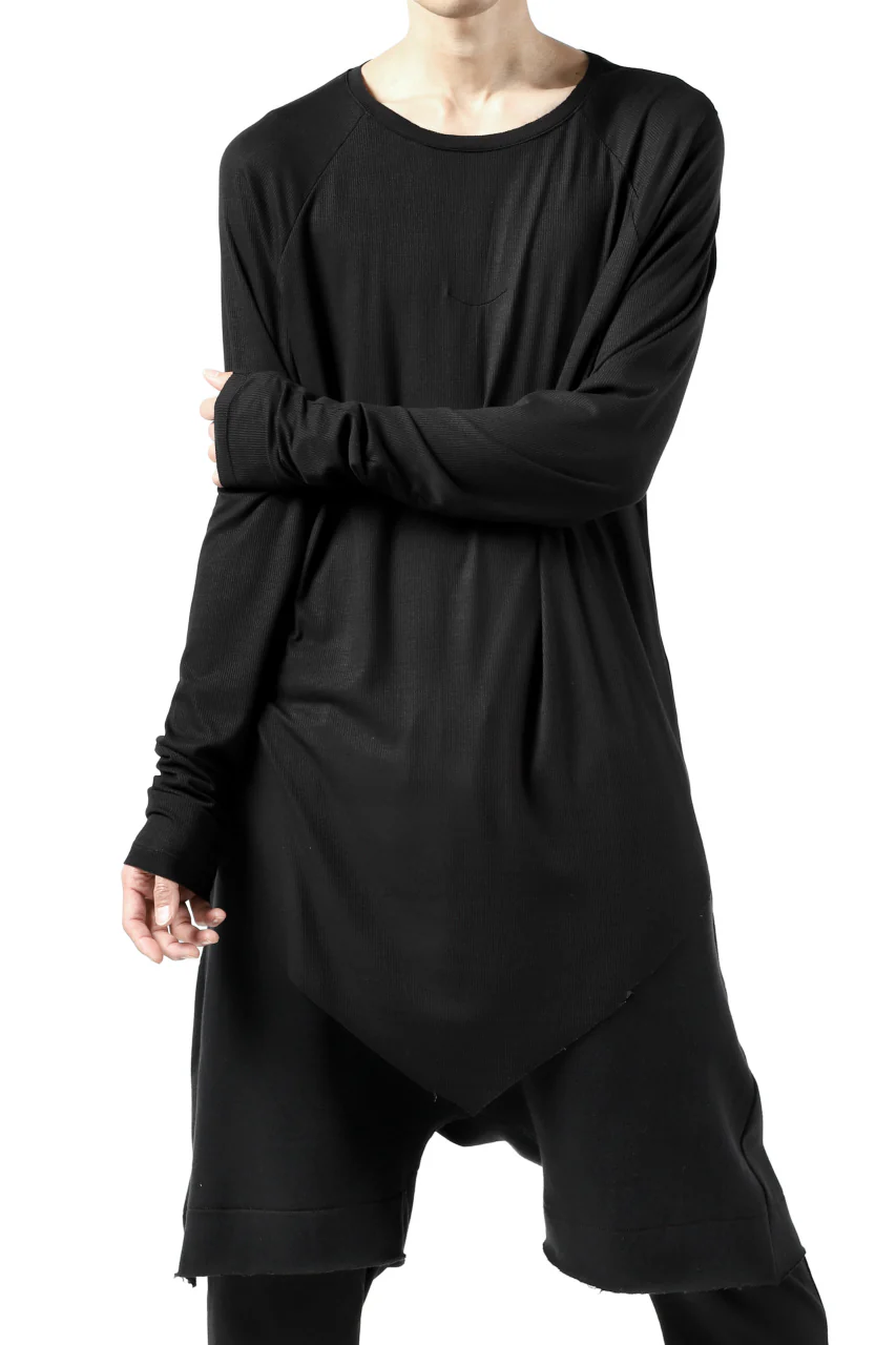 FIRST AID TO THE INJURED REHAM RAGLAN LONG SLEEVE T-SHIRT / MIXED UP RIB (BLACK) - Image 2