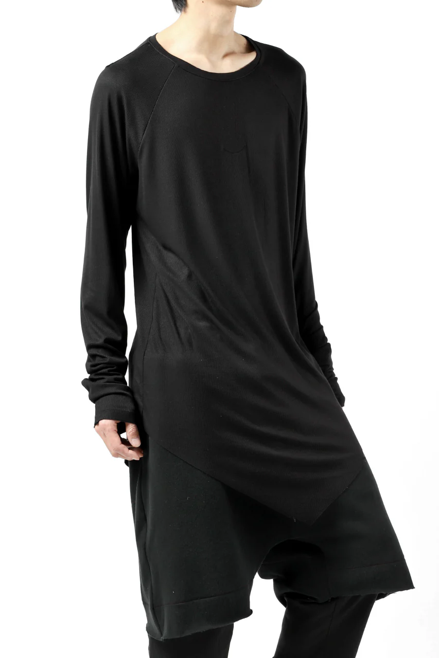 FIRST AID TO THE INJURED REHAM RAGLAN LONG SLEEVE T-SHIRT / MIXED UP RIB (BLACK) - Image 4