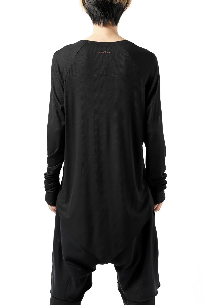 FIRST AID TO THE INJURED REHAM RAGLAN LONG SLEEVE T-SHIRT / MIXED UP RIB (BLACK) - Image 5