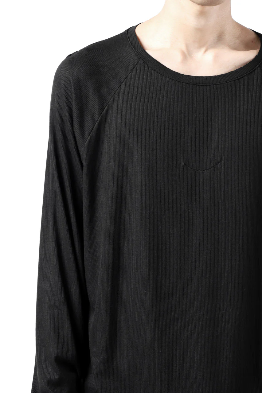 FIRST AID TO THE INJURED REHAM RAGLAN LONG SLEEVE T-SHIRT / MIXED UP RIB (BLACK) - Image 7