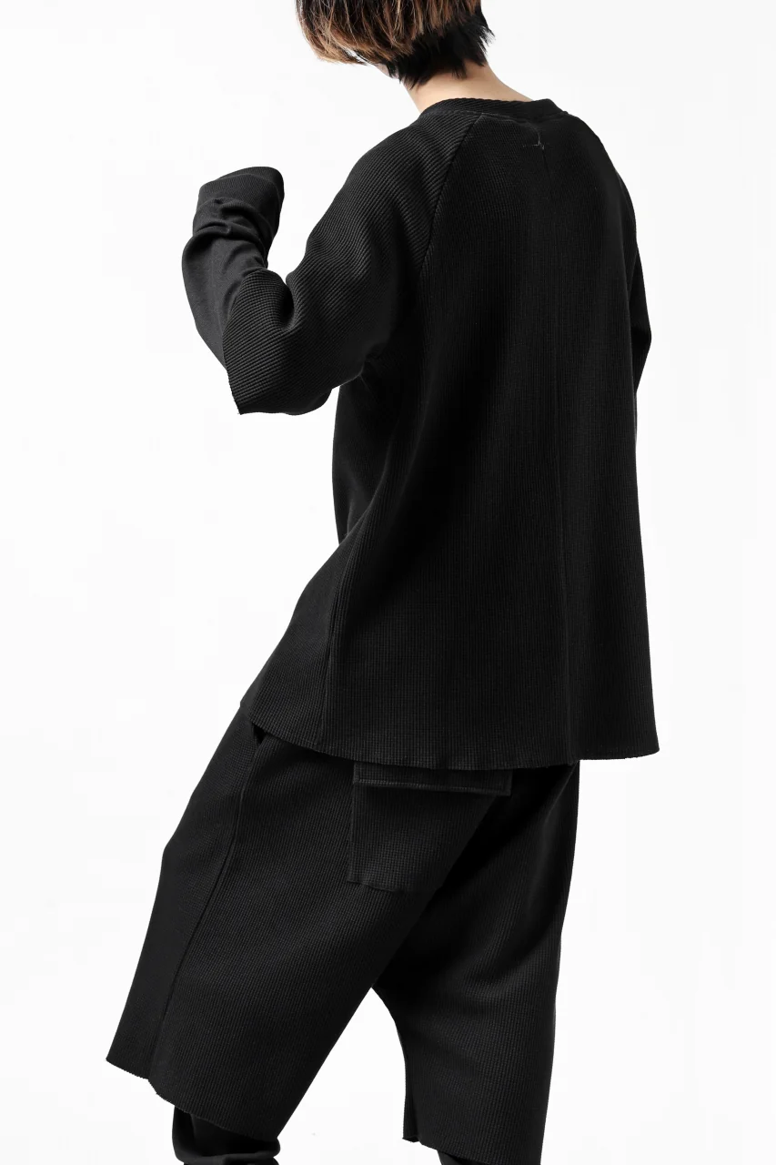 FIRST AID TO THE INJURED SJENSE LAYERED SLEEVE TOPS / WAFFEL + RIB JERSEY (BLACK) - Image 14