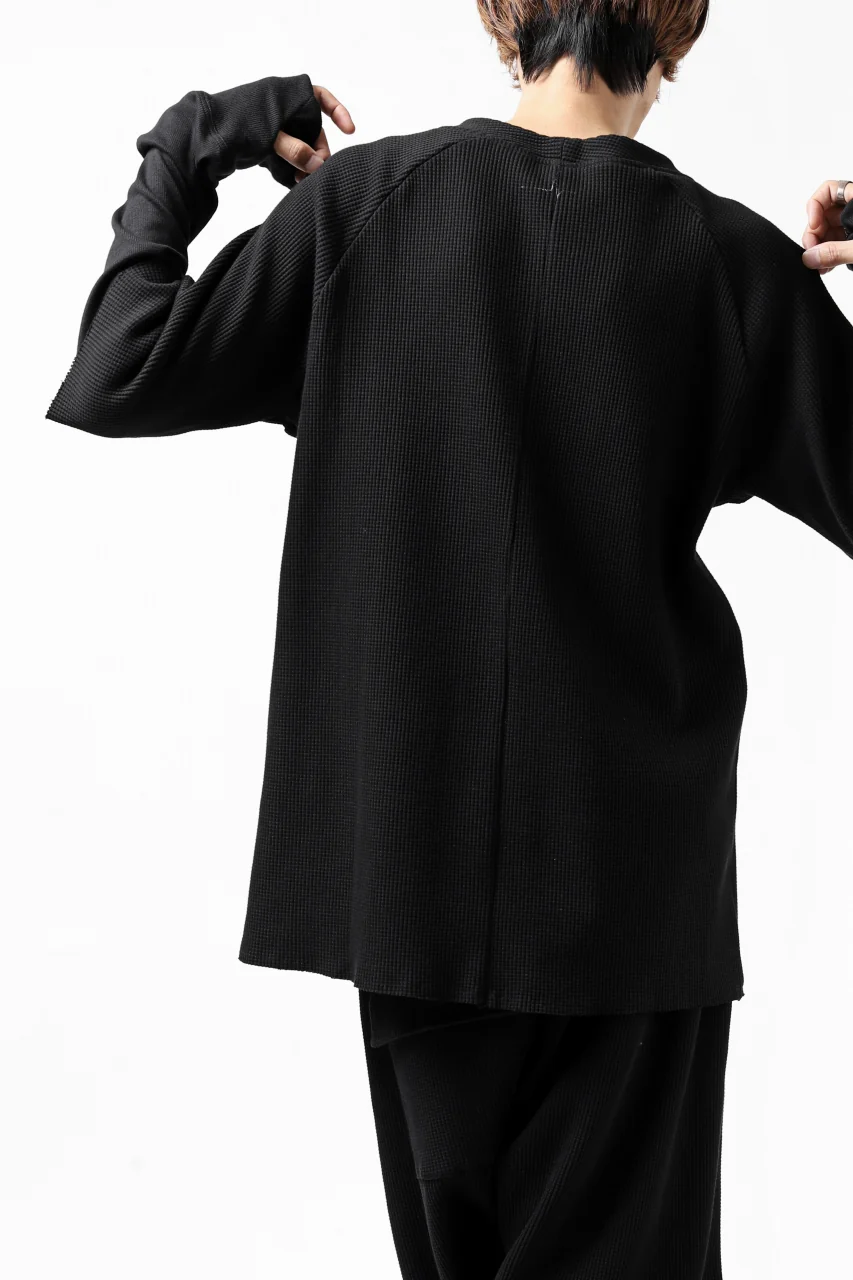 FIRST AID TO THE INJURED SJENSE LAYERED SLEEVE TOPS / WAFFEL + RIB JERSEY (BLACK) - Image 15