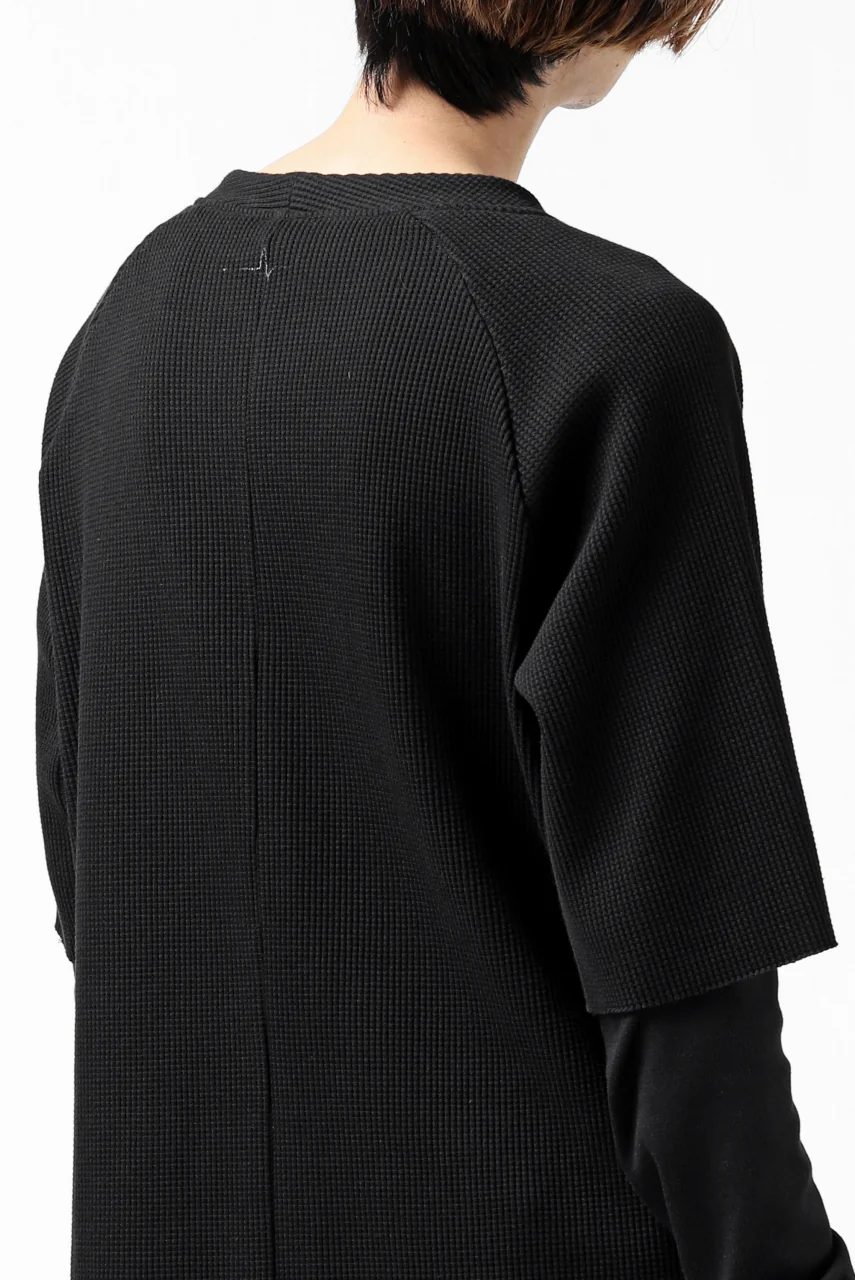 FIRST AID TO THE INJURED SJENSE LAYERED SLEEVE TOPS / WAFFEL + RIB JERSEY (BLACK) - Image 23