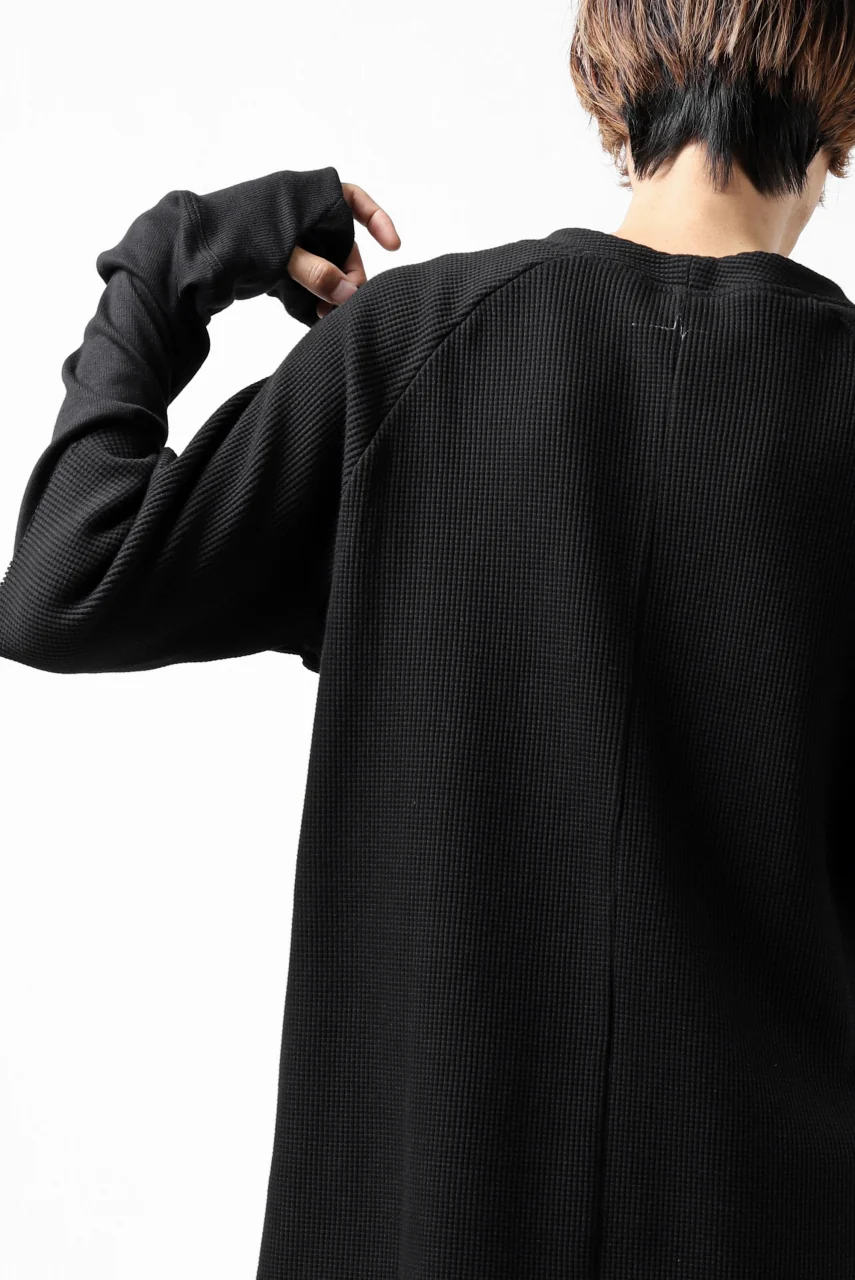 FIRST AID TO THE INJURED SJENSE LAYERED SLEEVE TOPS / WAFFEL + RIB JERSEY (BLACK) - Image 25