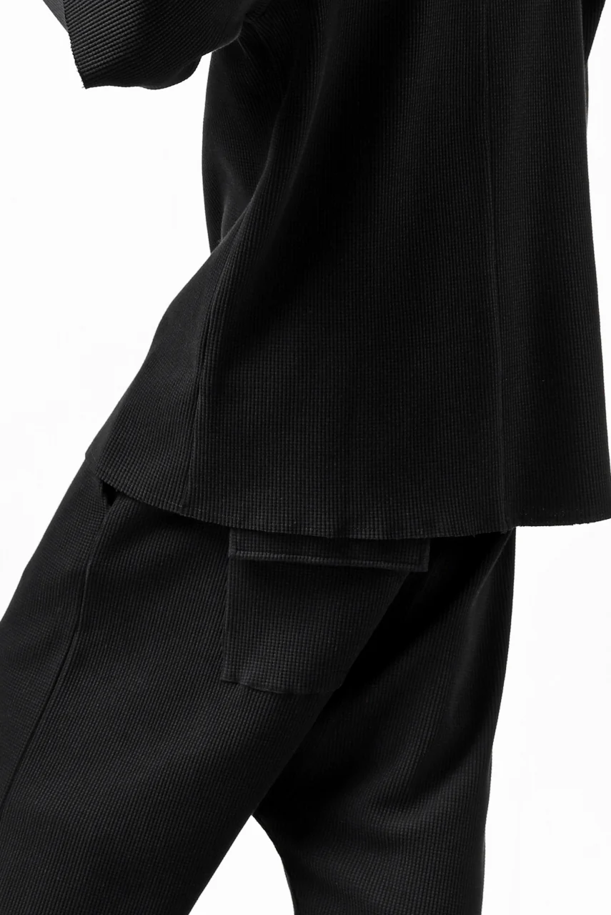 FIRST AID TO THE INJURED SJENSE LAYERED SLEEVE TOPS / WAFFEL + RIB JERSEY (BLACK) - Image 26