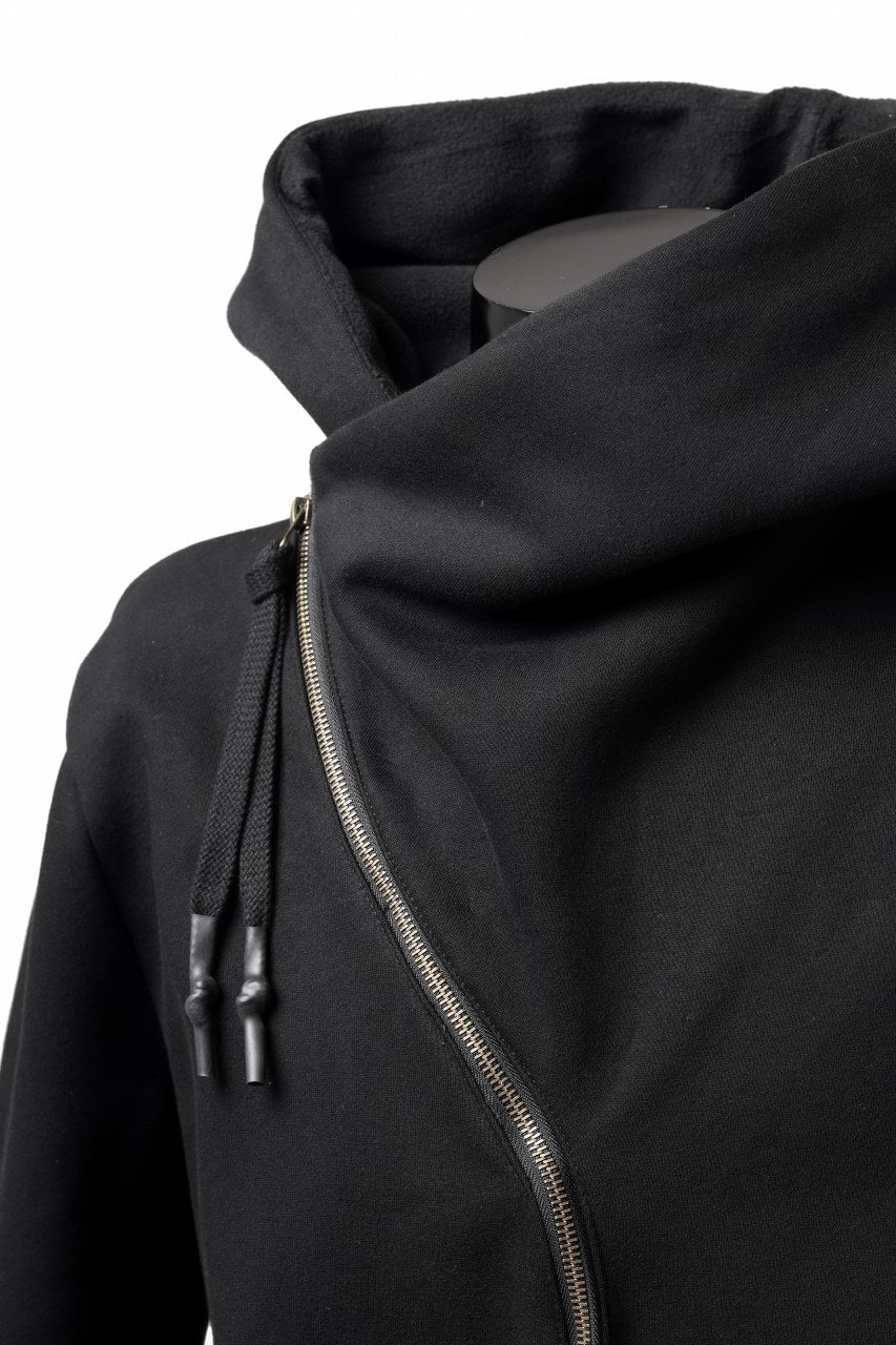 FIRST AID TO THE INJURED -TAEDA- ZIP HOODIE JACKET / HEAVYWEIGHT TERRY WARMER (BLACK) - Image 11