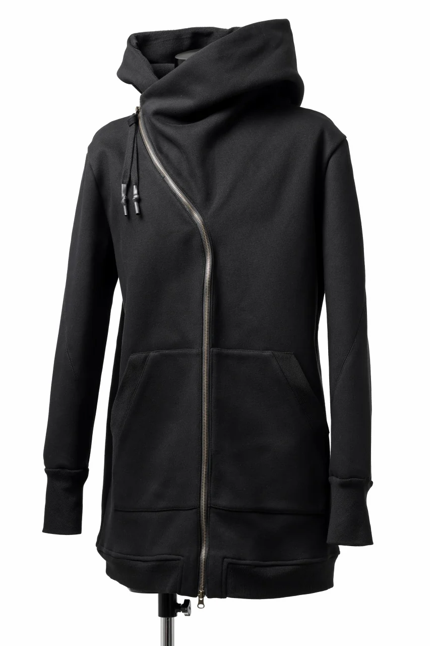 FIRST AID TO THE INJURED -TAEDA- ZIP HOODIE JACKET / HEAVYWEIGHT TERRY WARMER (BLACK) - Image 2