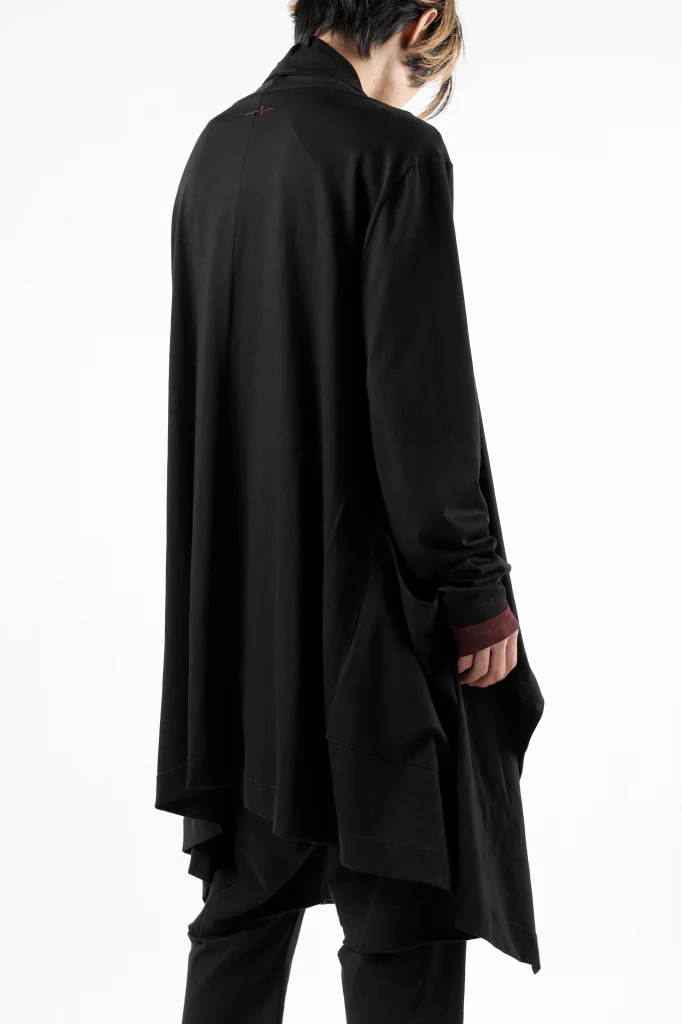 FIRST AID TO THE INJURED THEODOR DRAPE CARDIGAN / SINGLE JERSEY (BLACK) - Image 14