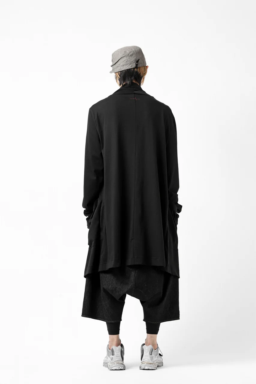 FIRST AID TO THE INJURED THEODOR DRAPE CARDIGAN / SINGLE JERSEY (BLACK) - Image 19