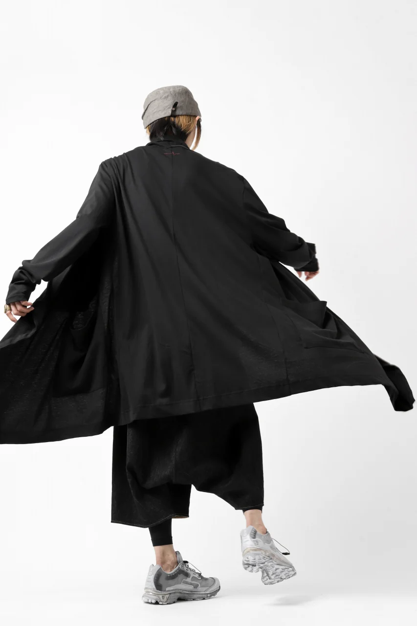 FIRST AID TO THE INJURED THEODOR DRAPE CARDIGAN / SINGLE JERSEY (BLACK) - Image 20