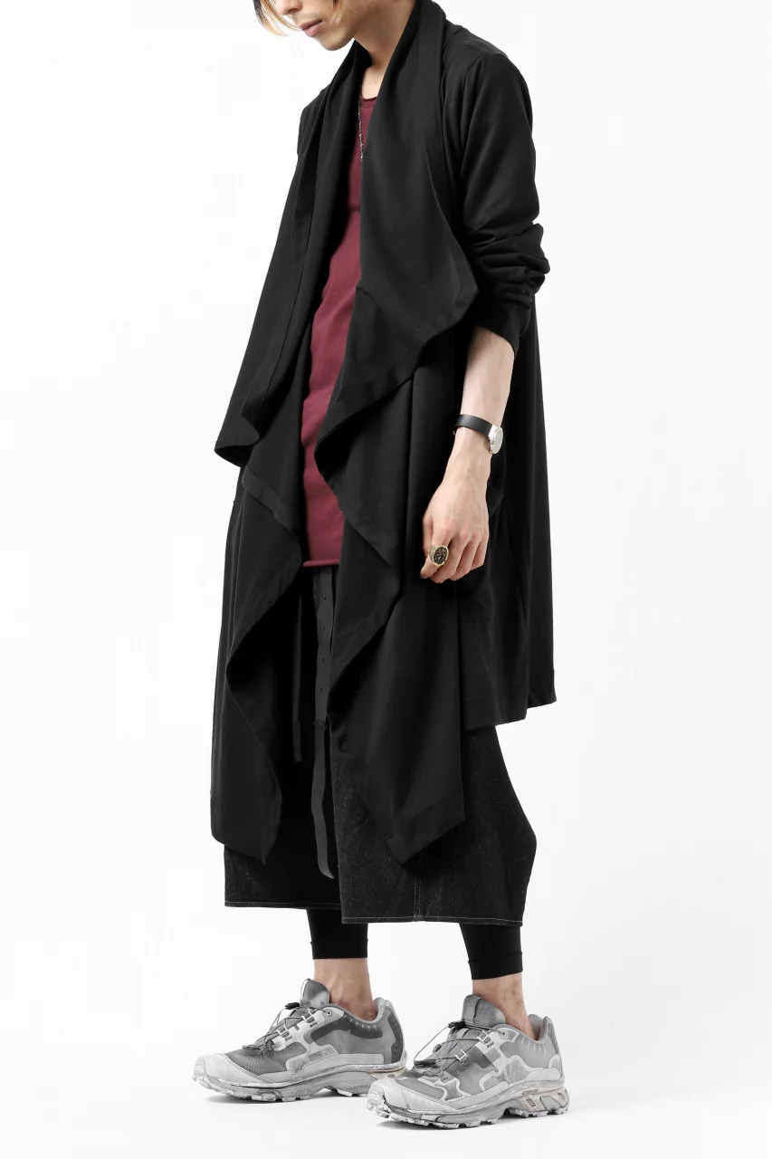 FIRST AID TO THE INJURED THEODOR DRAPE CARDIGAN / SINGLE JERSEY (BLACK) - Image 24