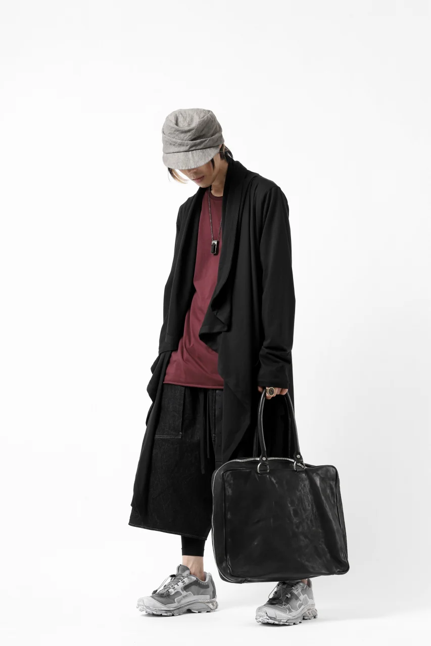 FIRST AID TO THE INJURED THEODOR DRAPE CARDIGAN / SINGLE JERSEY (BLACK) - Image 28