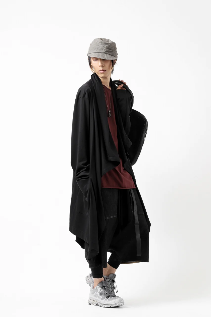 FIRST AID TO THE INJURED THEODOR DRAPE CARDIGAN / SINGLE JERSEY (BLACK) - Image 30