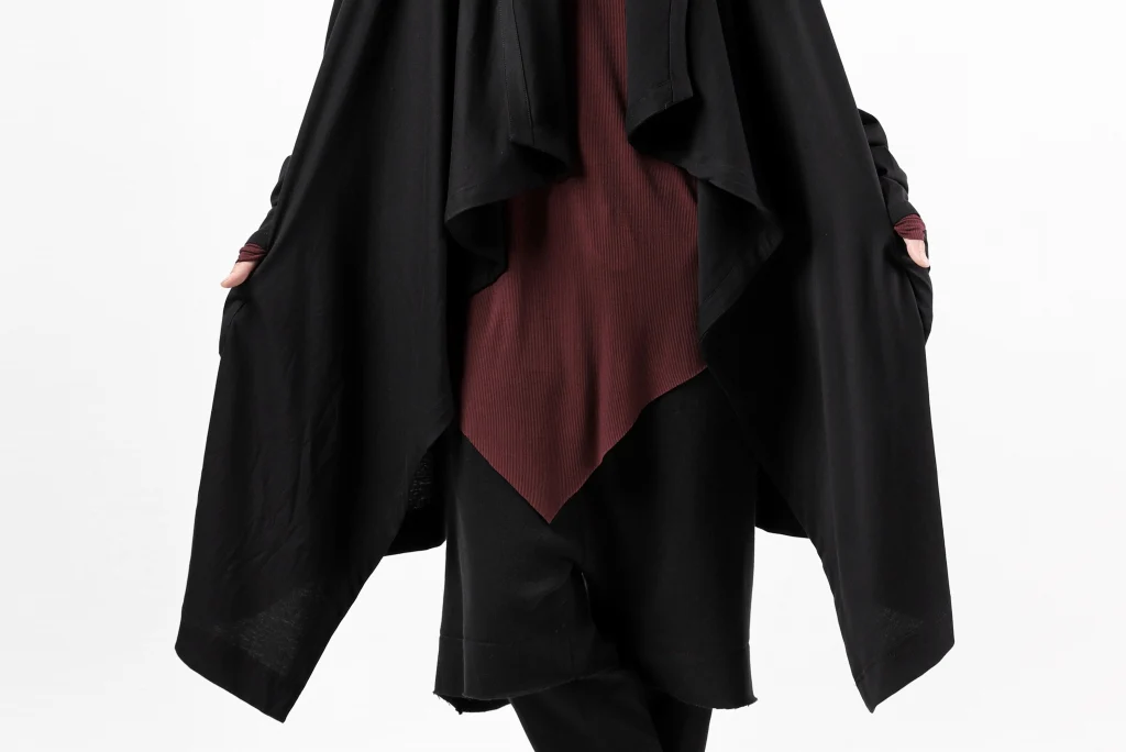 FIRST AID TO THE INJURED THEODOR DRAPE CARDIGAN / SINGLE JERSEY (BLACK) - Image 37