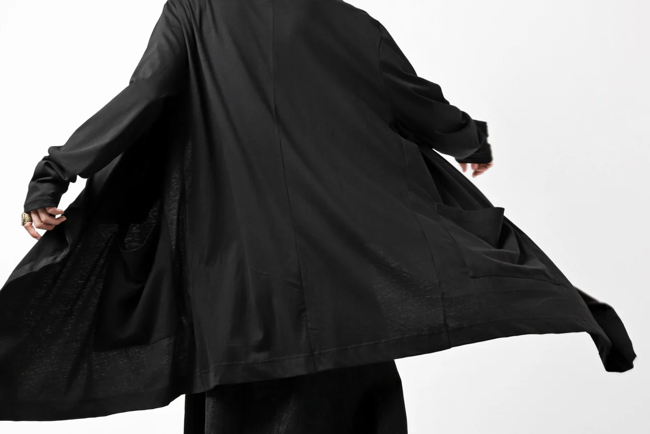 FIRST AID TO THE INJURED THEODOR DRAPE CARDIGAN / SINGLE JERSEY (BLACK) - Image 40