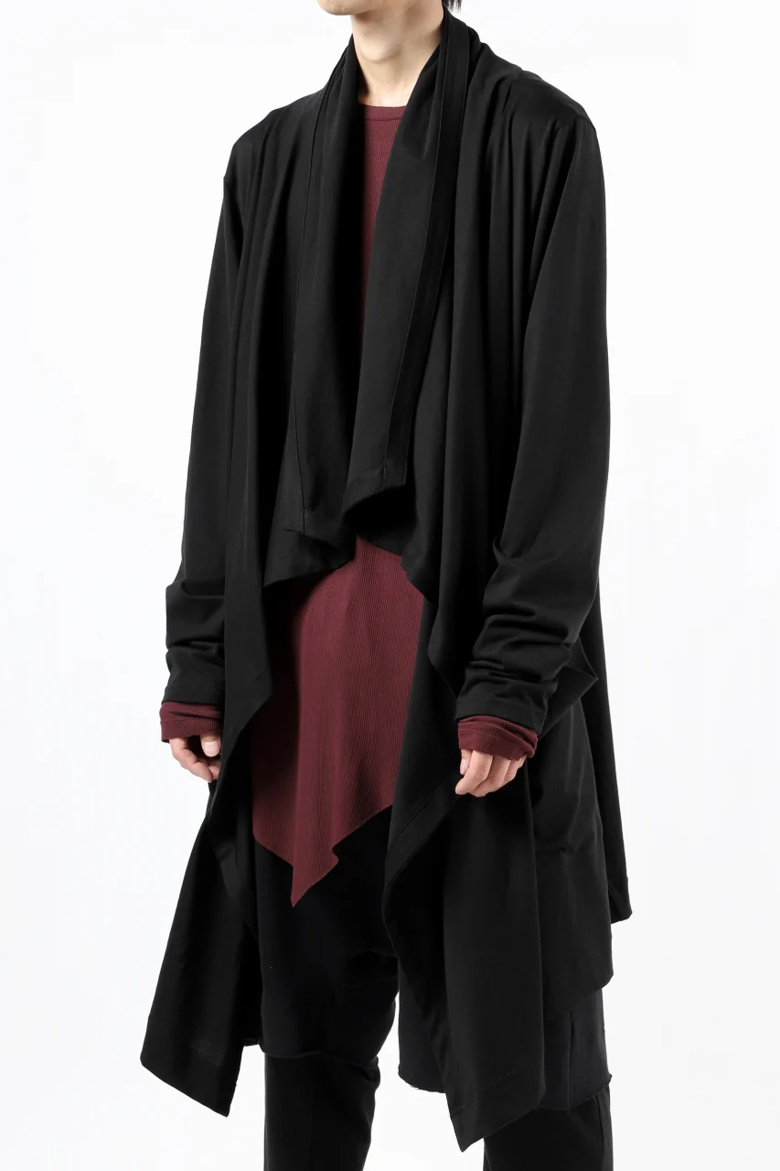 FIRST AID TO THE INJURED THEODOR DRAPE CARDIGAN / SINGLE JERSEY (BLACK) - Image 9