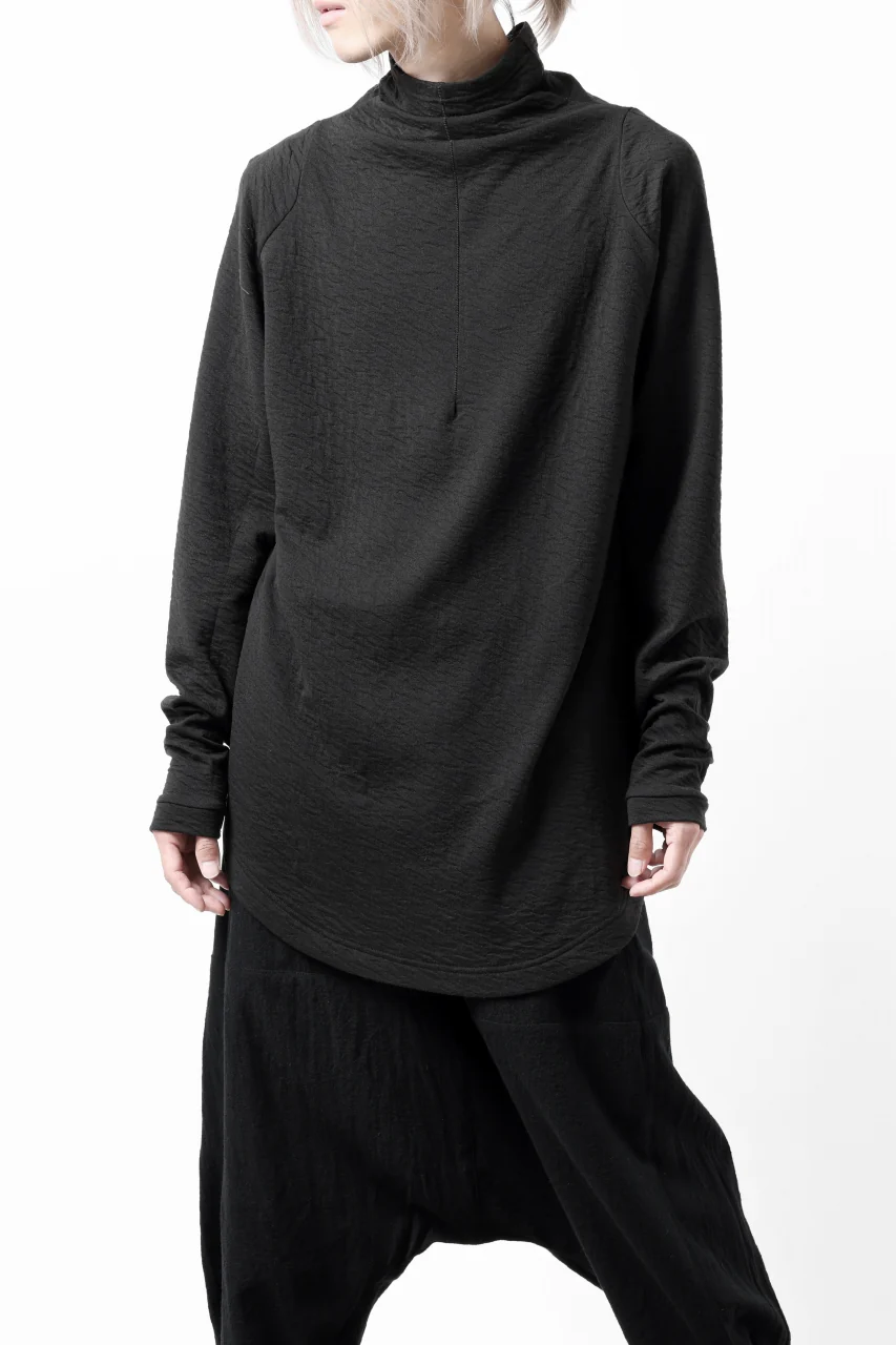 FIRST AID TO THE INJURED -UMEO- MOCK NECK LS TOPS / DOUBLE WAVY JERSEY (BLACK) - Image 20