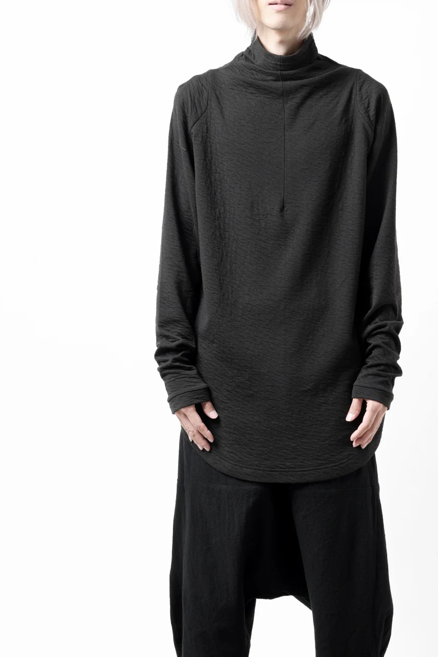 FIRST AID TO THE INJURED -UMEO- MOCK NECK LS TOPS / DOUBLE WAVY JERSEY (BLACK) - Image 21