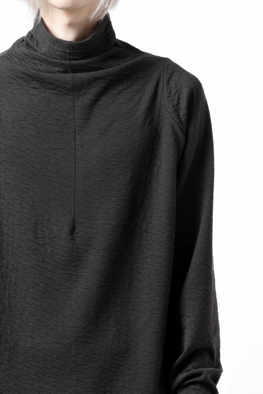 FIRST AID TO THE INJURED -UMEO- MOCK NECK LS TOPS / DOUBLE WAVY JERSEY (BLACK) - Image 24