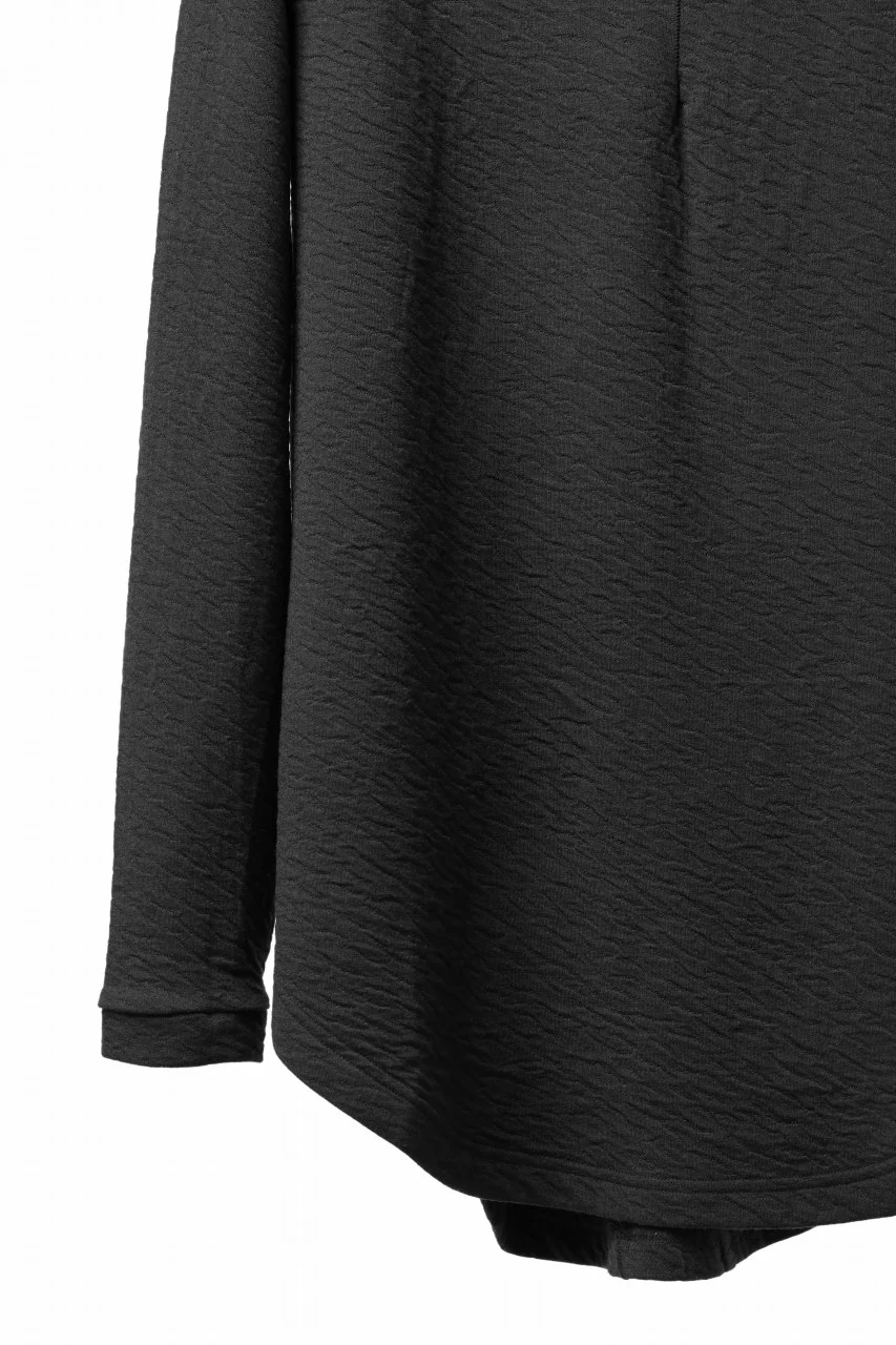 FIRST AID TO THE INJURED -UMEO- MOCK NECK LS TOPS / DOUBLE WAVY JERSEY (BLACK) - Image 7