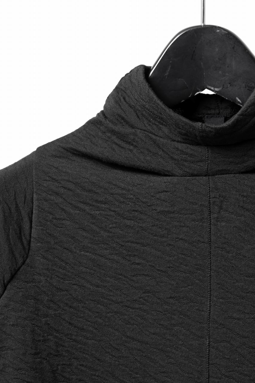 FIRST AID TO THE INJURED -UMEO- MOCK NECK LS TOPS / DOUBLE WAVY JERSEY (BLACK) - Image 9