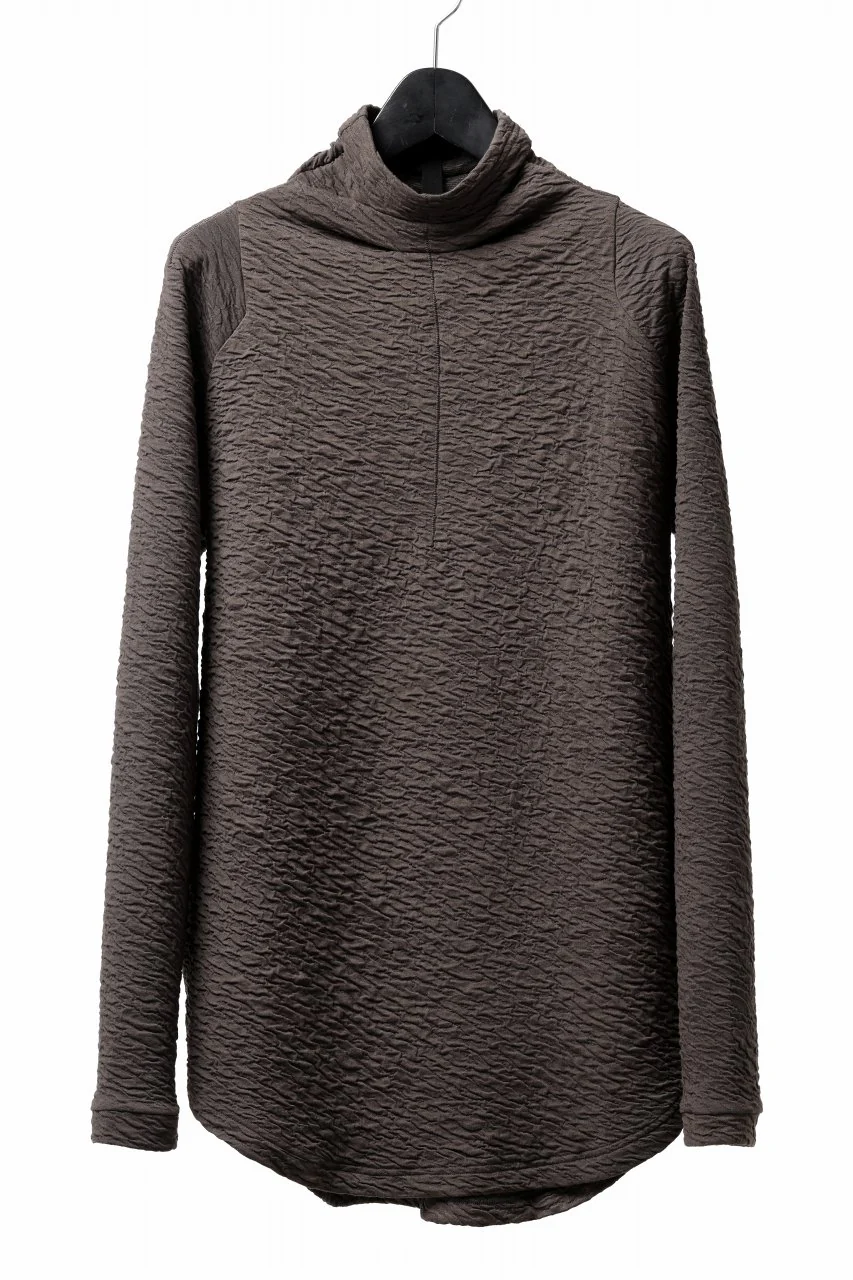 FIRST AID TO THE INJURED -UMEO- MOCK NECK LS TOPS / DOUBLE WAVY JERSEY (FOSSIL)