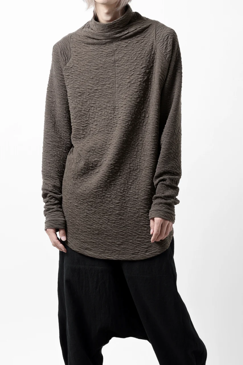FIRST AID TO THE INJURED -UMEO- MOCK NECK LS TOPS / DOUBLE WAVY JERSEY (FOSSIL) - Image 21