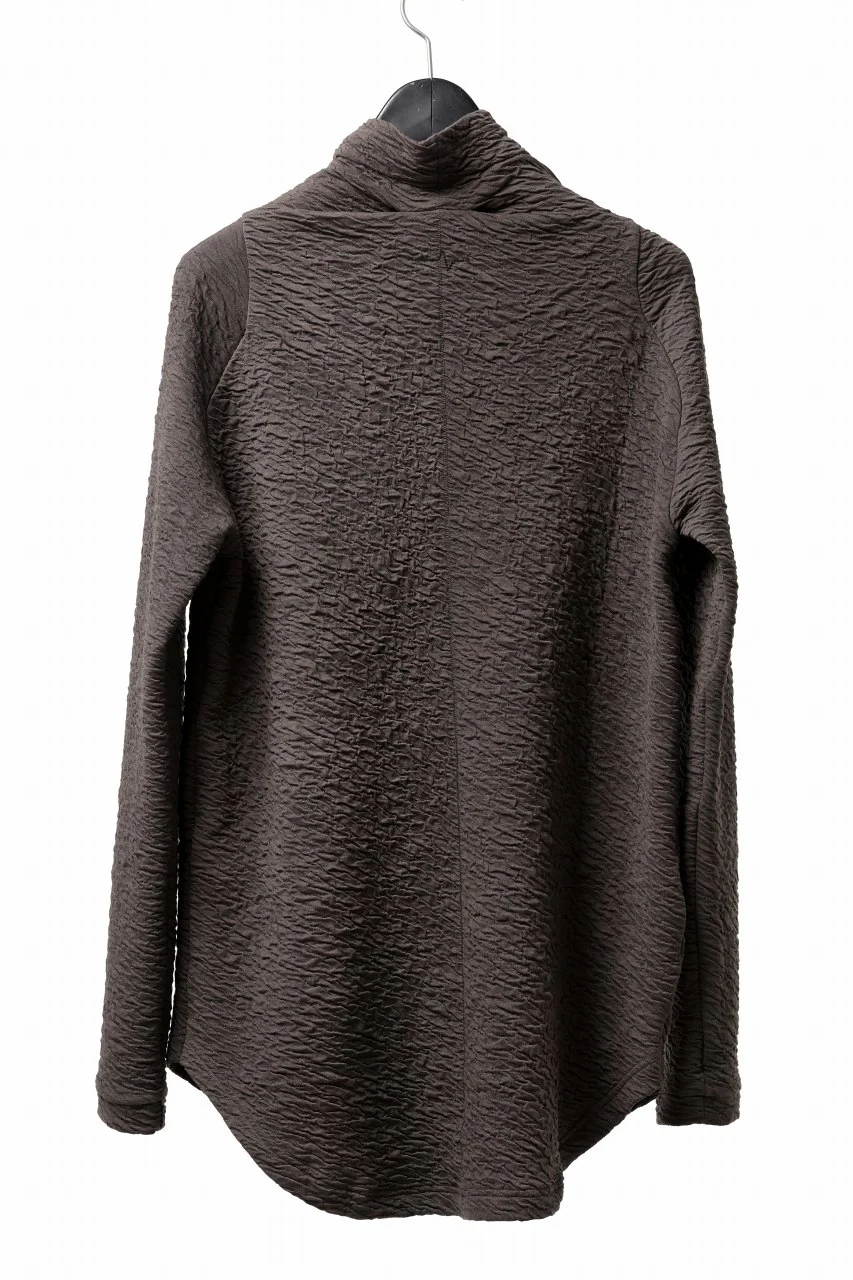FIRST AID TO THE INJURED -UMEO- MOCK NECK LS TOPS / DOUBLE WAVY JERSEY (FOSSIL) - Image 5
