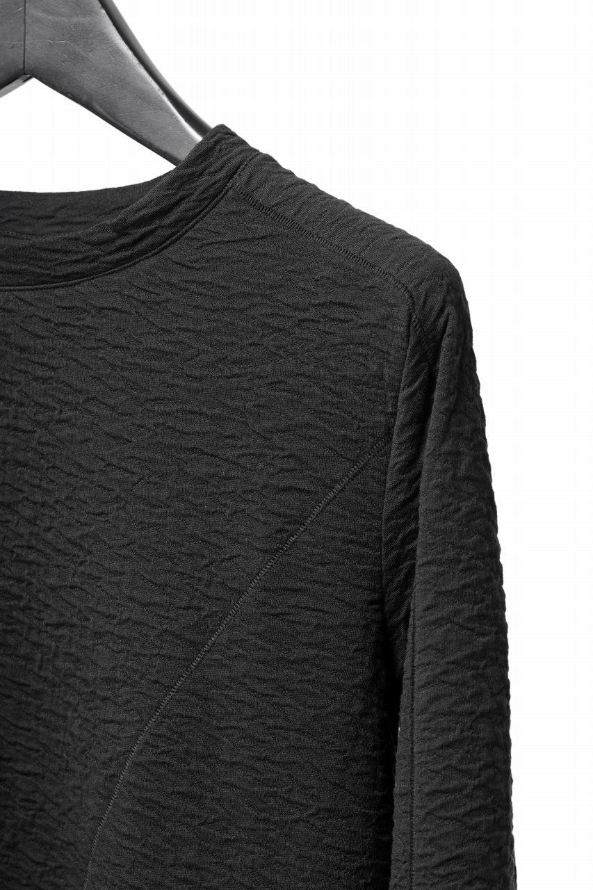 FIRST AID TO THE INJURED -UNDA- CREW NECK LS TOPS / DOUBLE WAVY JERSEY (BLACK) - Image 10
