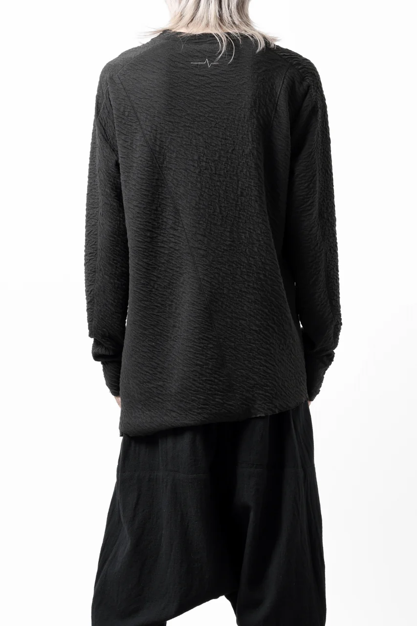 FIRST AID TO THE INJURED -UNDA- CREW NECK LS TOPS / DOUBLE WAVY JERSEY (BLACK) - Image 14
