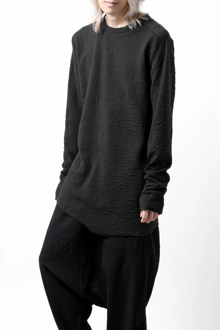 FIRST AID TO THE INJURED -UNDA- CREW NECK LS TOPS / DOUBLE WAVY JERSEY (BLACK) - Image 15