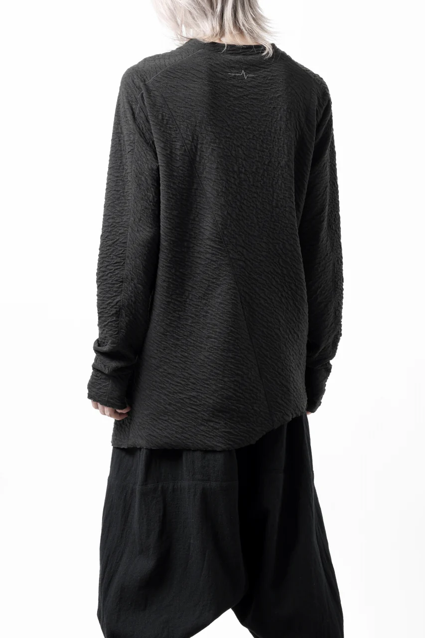 FIRST AID TO THE INJURED -UNDA- CREW NECK LS TOPS / DOUBLE WAVY JERSEY (BLACK) - Image 16
