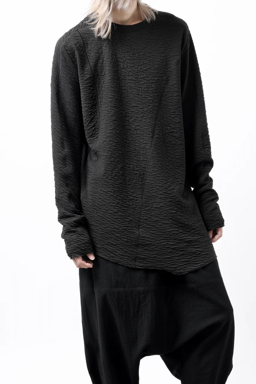FIRST AID TO THE INJURED -UNDA- CREW NECK LS TOPS / DOUBLE WAVY JERSEY (BLACK) - Image 17